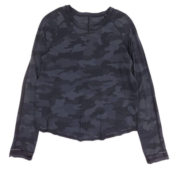 LULULEMON Rise and Run Long Sleeve Heritage 365 Camo Deep Coal Multi Athleisure - Picture 1 of 9